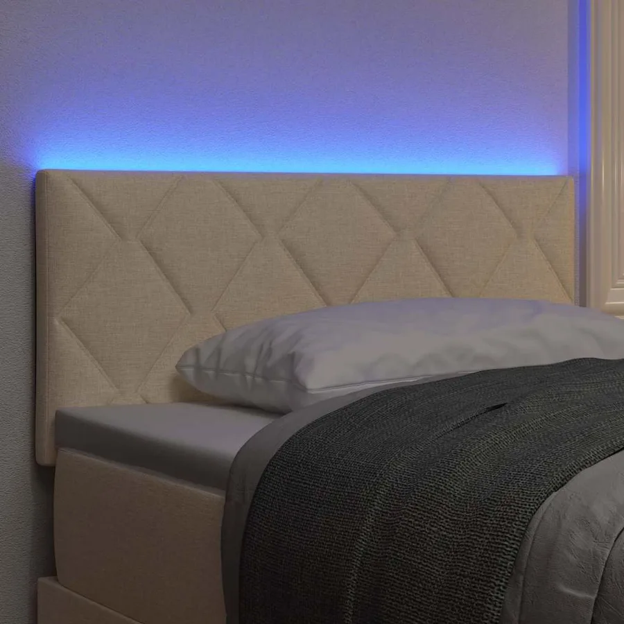 Tête de lit LED Crème 100 cm tissu - 4