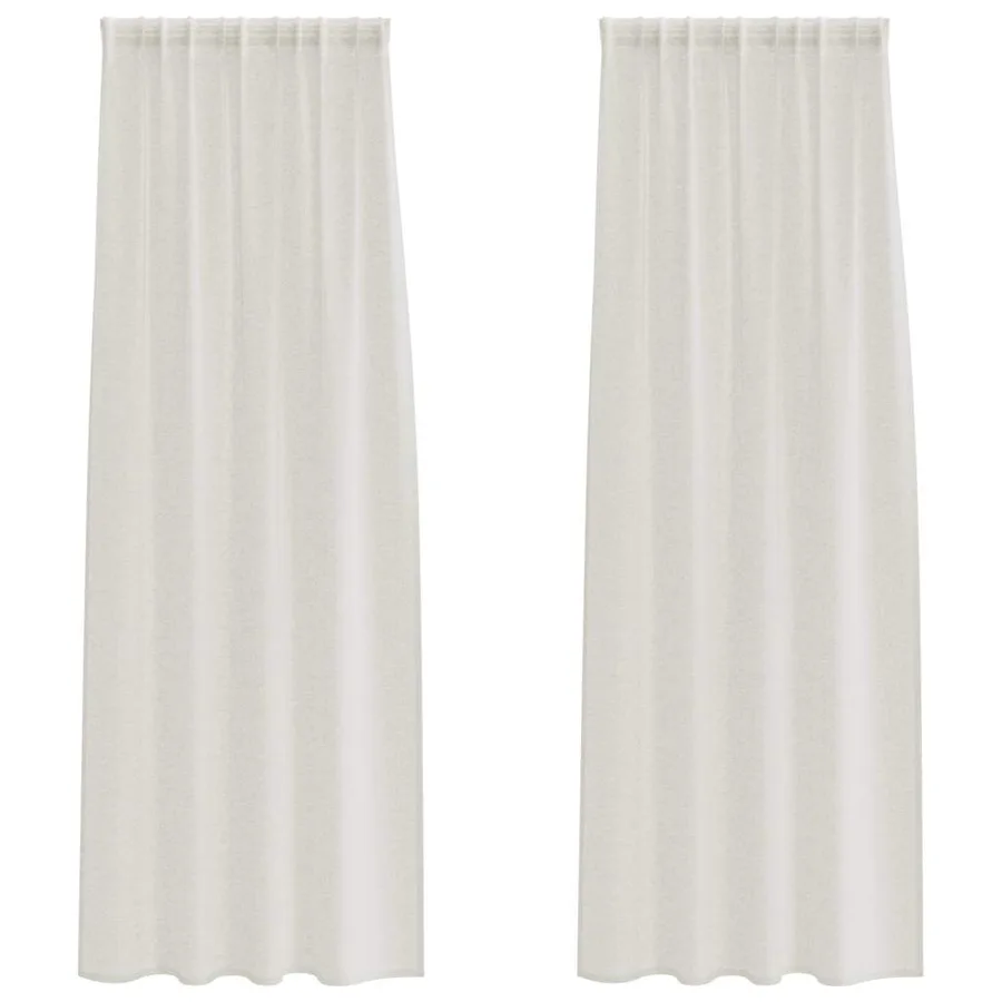 Rideau en Voile 2 pcs Crème 260 x 140 cm Polyester - 2