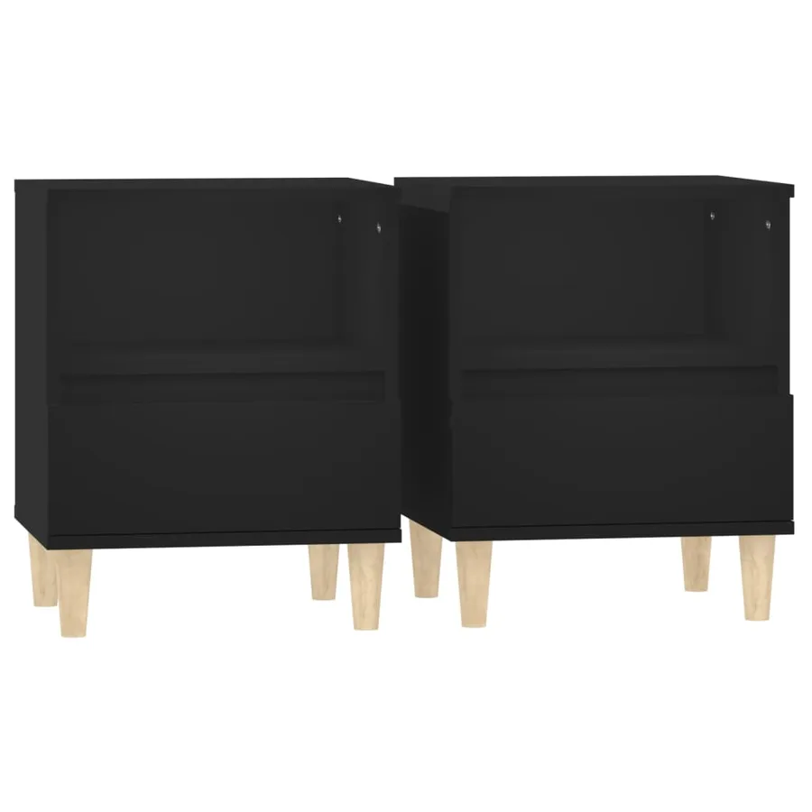 Tables de chevet 2 pcs Noir 40x35x50 cm - 2