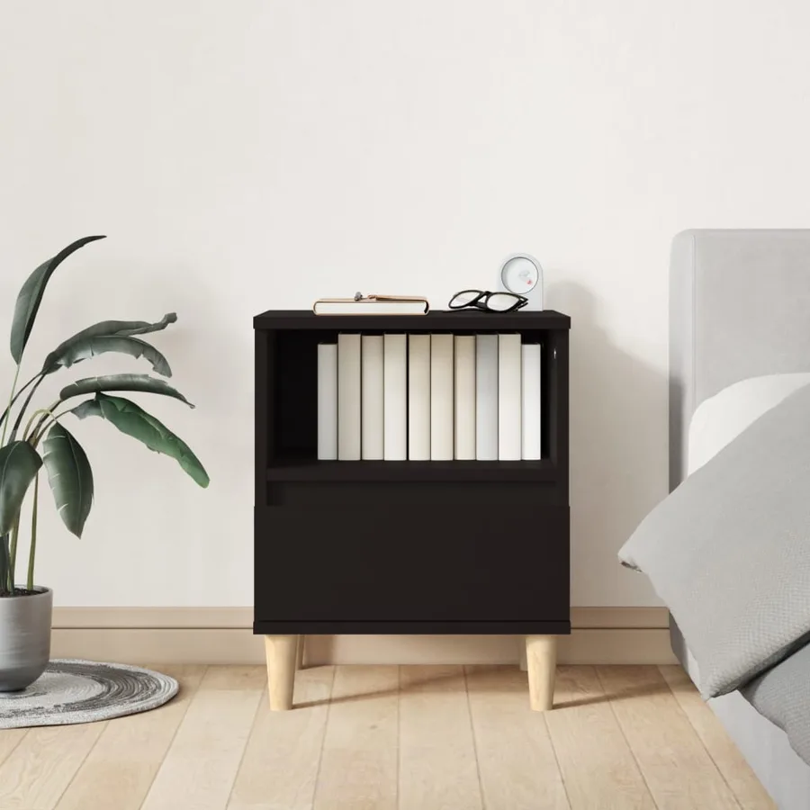 Tables de chevet 2 pcs Noir 40x35x50 cm - 3