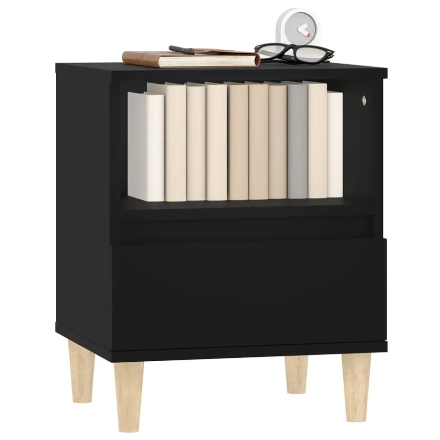 Tables de chevet 2 pcs Noir 40x35x50 cm - 4