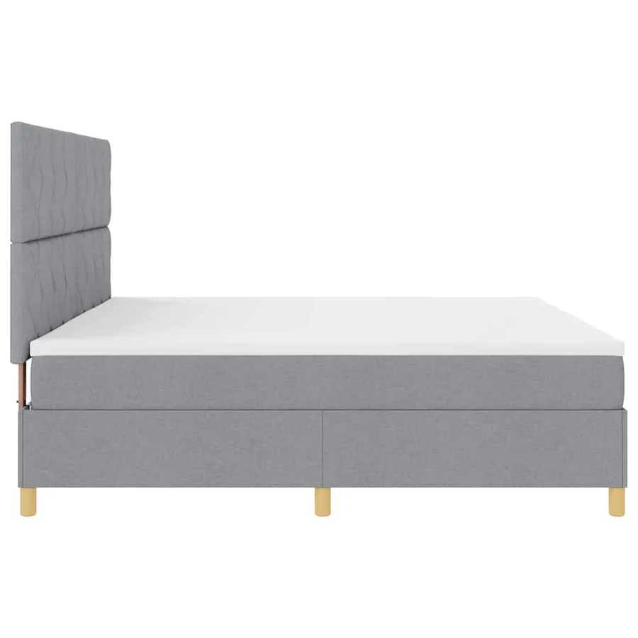 Lit à ressort LED Gris clair 200 x 200 cm tissu - 9