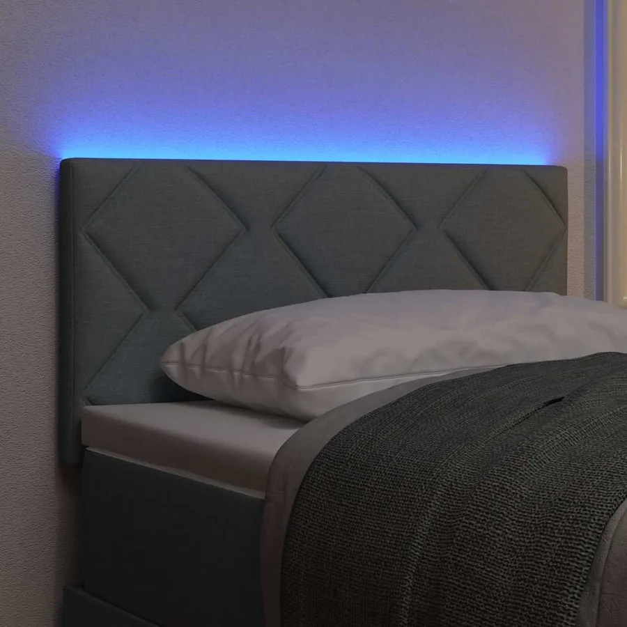 Tête de lit LED Gris clair 80 cm tissu - 4