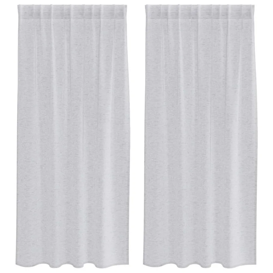 Rideau en Voile 2 pcs Gris clair 175 x 140 cm Polyester - 2