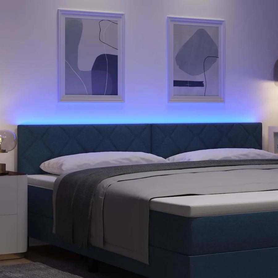 Tête de lit LED Bleu 200 cm tissu - 4