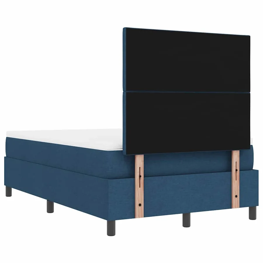 Lit à ressorts avec coussin Bleu 120 x 190 cm tissu - 8