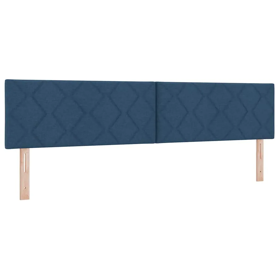 Lit à ressorts avec coussin Bleu 200 x 200 cm tissu - 7