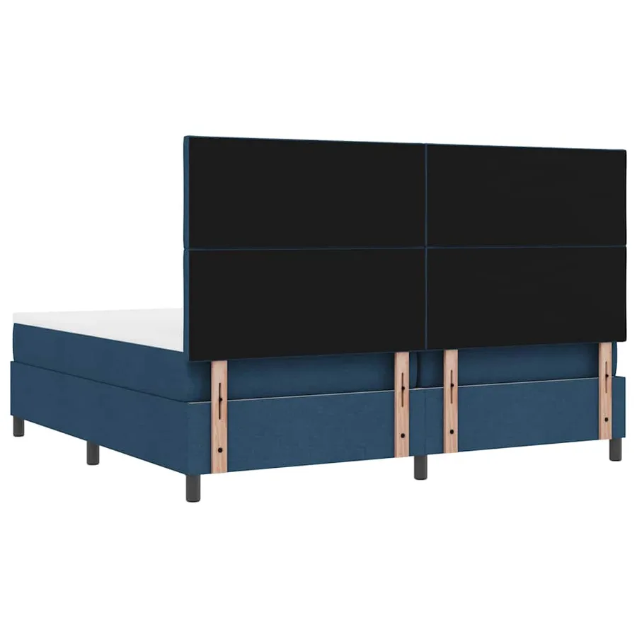 Lit à ressorts avec bandes LED Bleu 200 x 200 cm tissu - 10