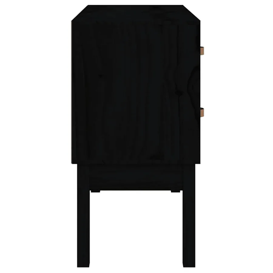 Armoire console Noir 90x40x78 cm Bois de pin solide - 5