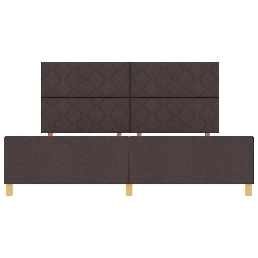 Cadre de lit avec tête de lit Marron foncé 200 x 200 cm tissu - 7