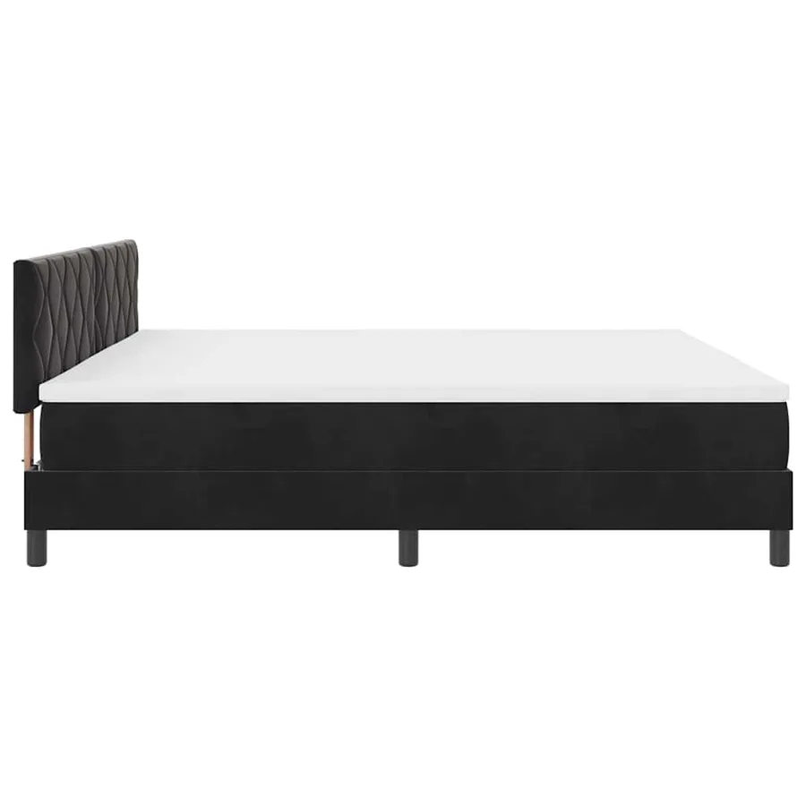 Lit à ressort LED avec bandes LED Noir 200 x 200 cm Velours - 9