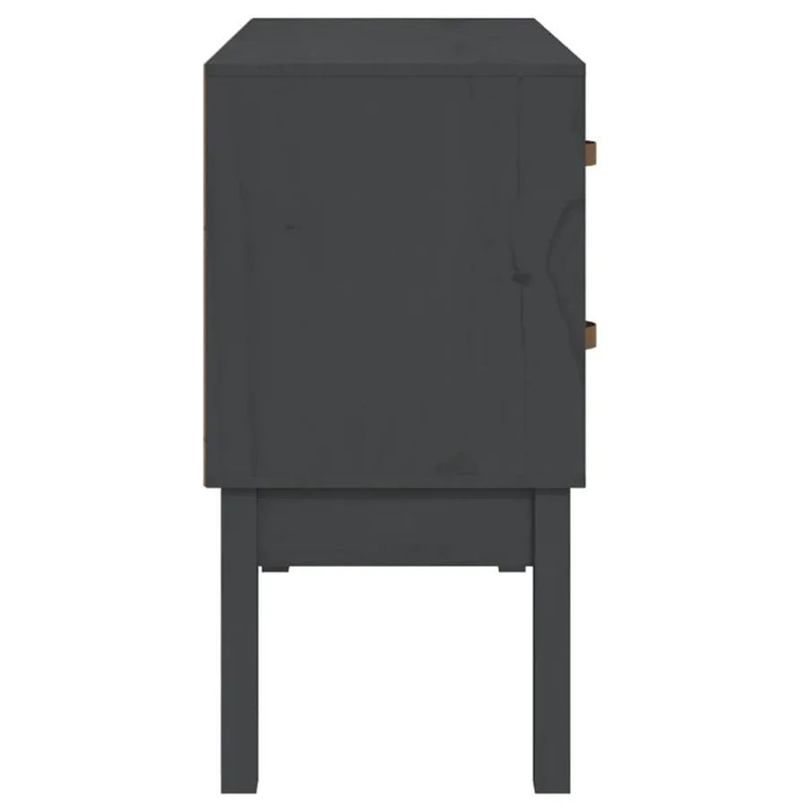 Armoire console Gris 90x40x78 cm Bois de pin solide - 5