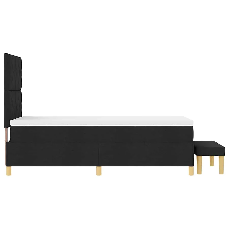 Lit à ressorts avec coussin Noir 200 x 100 cm tissu - 9