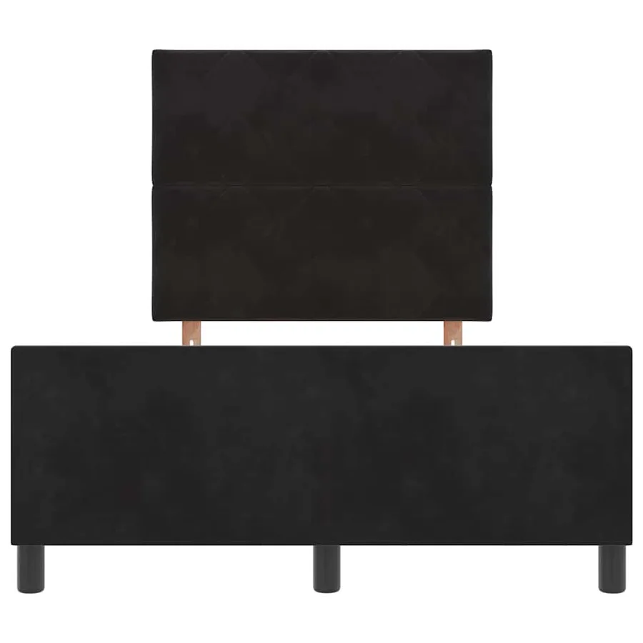 Lit à ressorts avec tête de lit Noir 120 x 190 cm Velours - 7