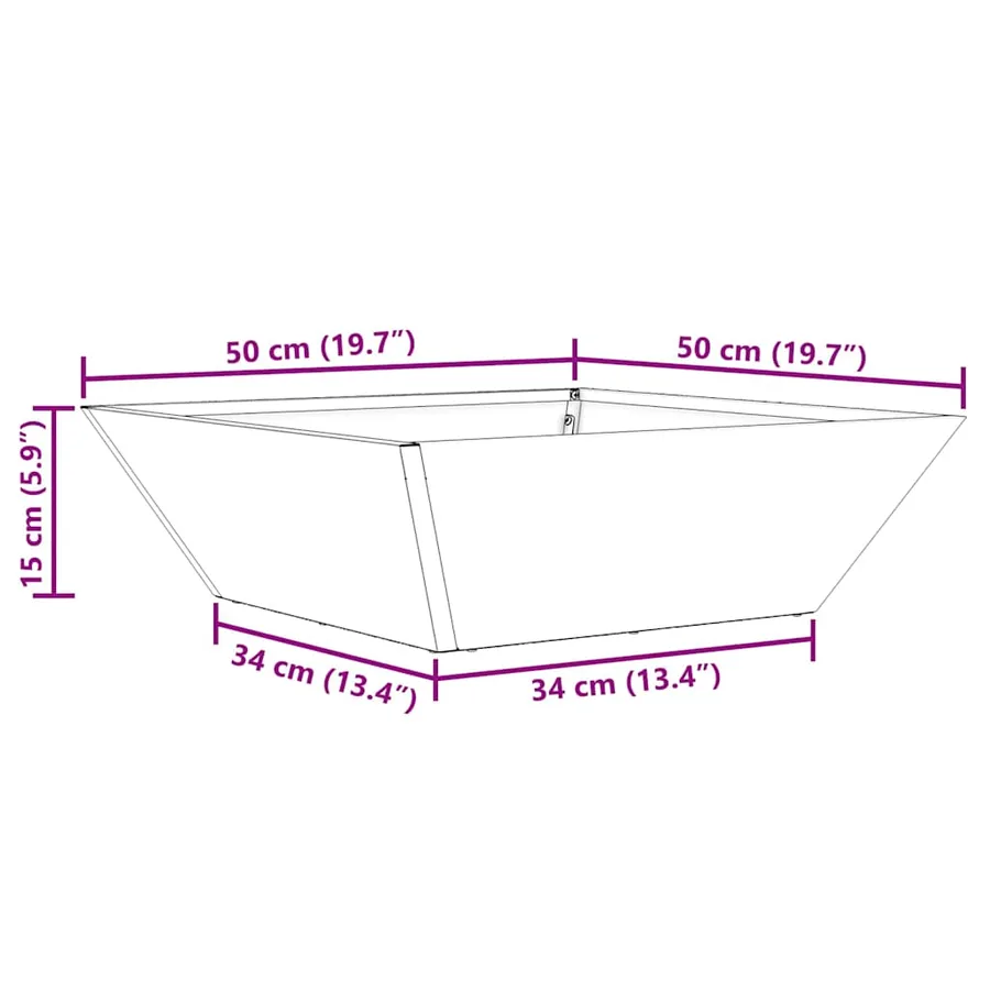 Cache-pot de jardin 5 pc Argent 50 x 50 x 15 cm - 14