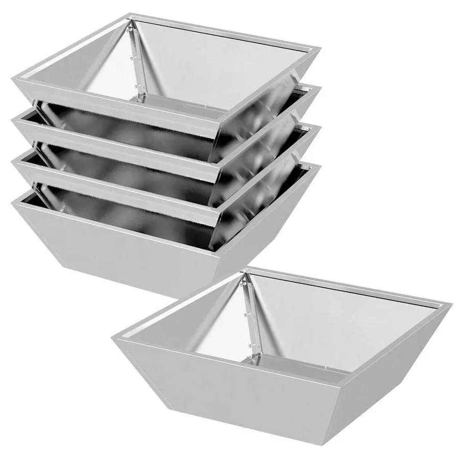 Cache-pot de jardin 5 pc Argent 50 x 50 x 15 cm - 2