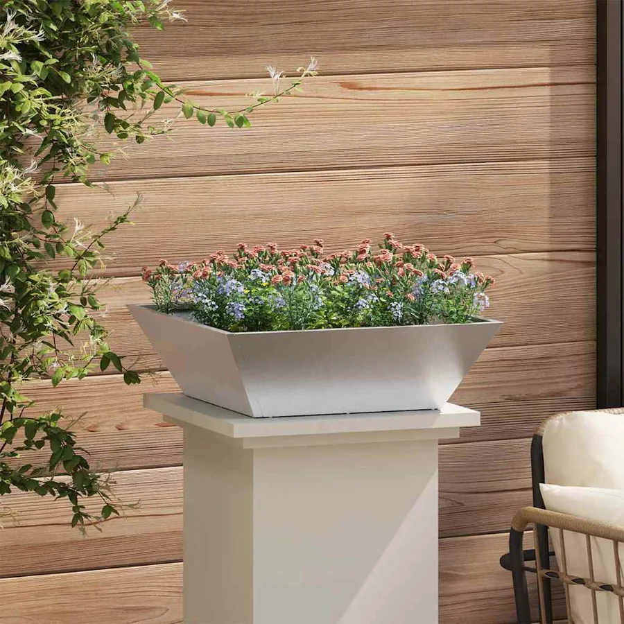Cache-pot de jardin 5 pc Argent 50 x 50 x 15 cm - 4