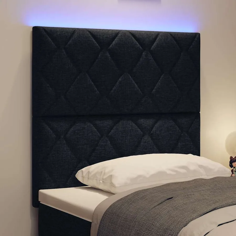 Tête de lit LED Noir 100 cm tissu - 4
