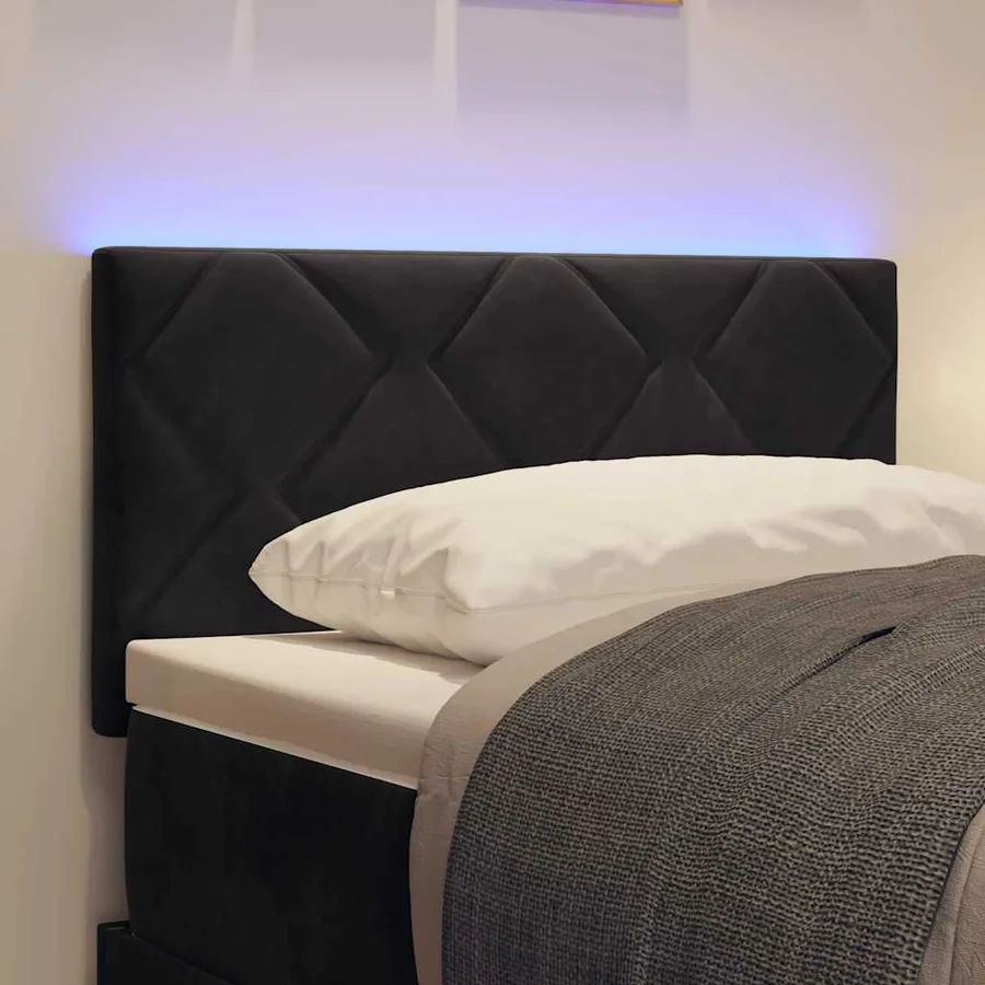 Tête de lit LED Noir 80 cm Velours - 4
