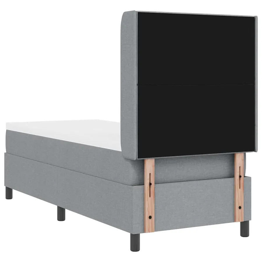 Lit à ressort LED avec tête de lit Gris clair 80 x 200 cm tissu - 8