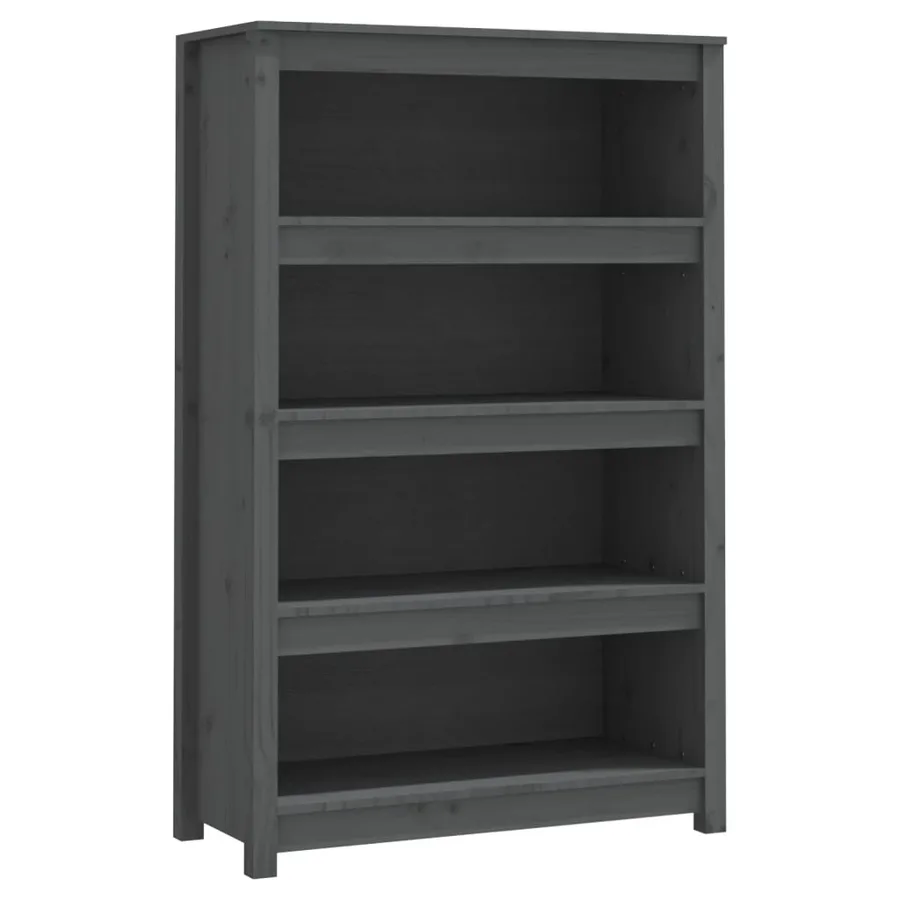 Bibliothèque Gris 80x35x126 cm Bois de pin massif - 2