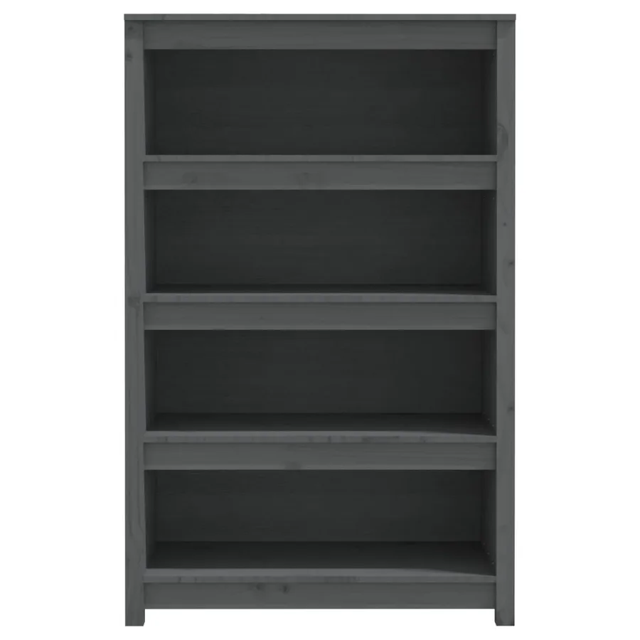 Bibliothèque Gris 80x35x126 cm Bois de pin massif - 5