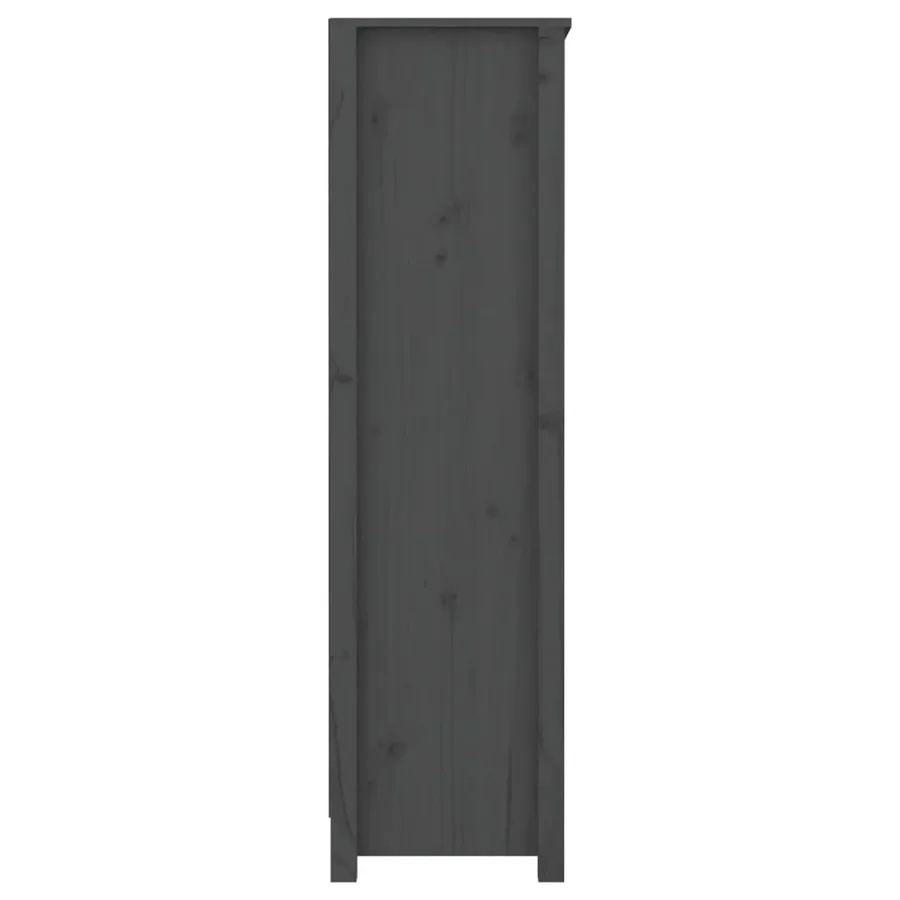 Bibliothèque Gris 80x35x126 cm Bois de pin massif - 6