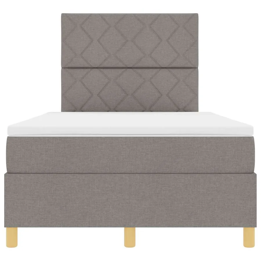 Lit à ressorts avec tête de lit Taupe 120 x 190 cm tissu - 7