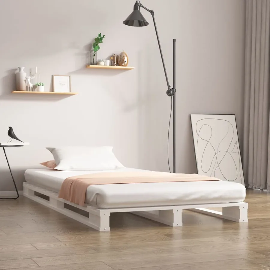 Lit de palette sans matelas blanc bois massif