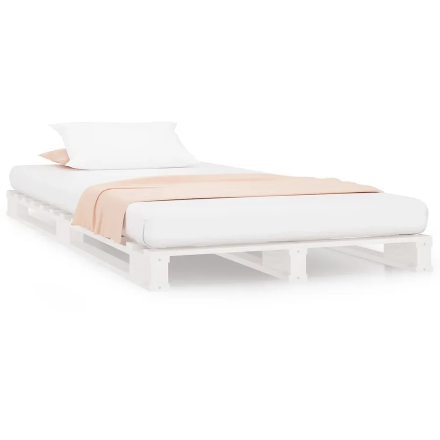 Lit de palette sans matelas blanc bois massif - 2