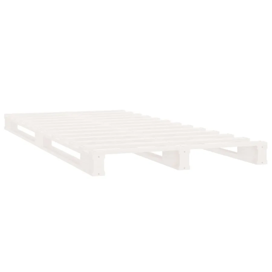 Lit de palette sans matelas blanc bois massif - 4
