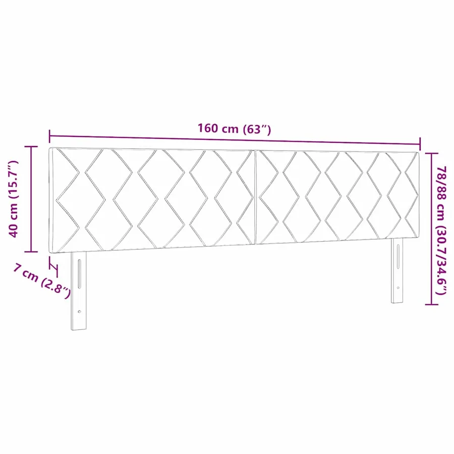 Tête de lit Rose 160 cm Velours - 7