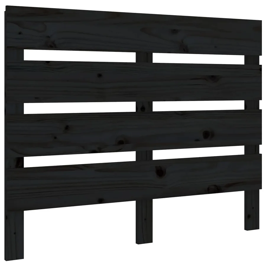 Tête de lit Noir 100x3x80 cm Bois massif de pin - 2