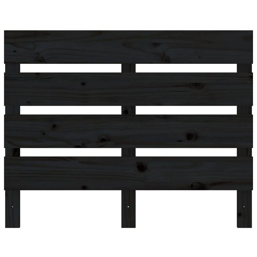 Tête de lit Noir 100x3x80 cm Bois massif de pin - 4