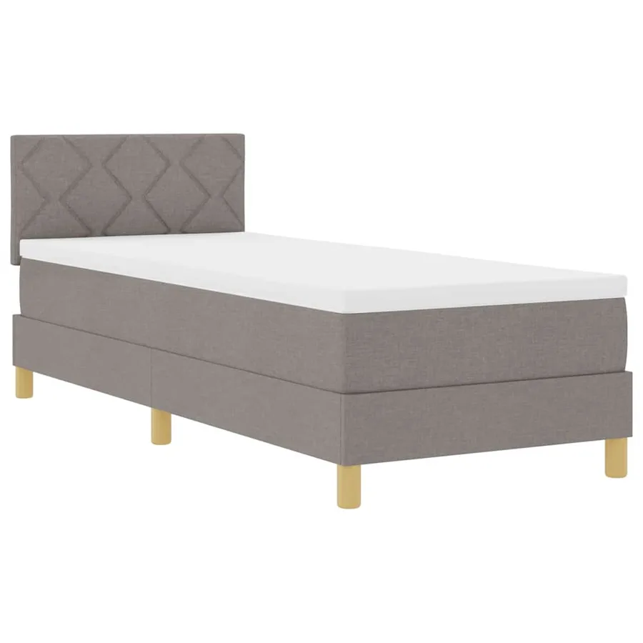 Lit à ressorts avec coussin Taupe 80 x 200 cm tissu - 4