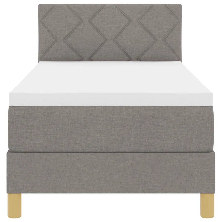 Lit à ressorts avec coussin Taupe 80 x 200 cm tissu - 7