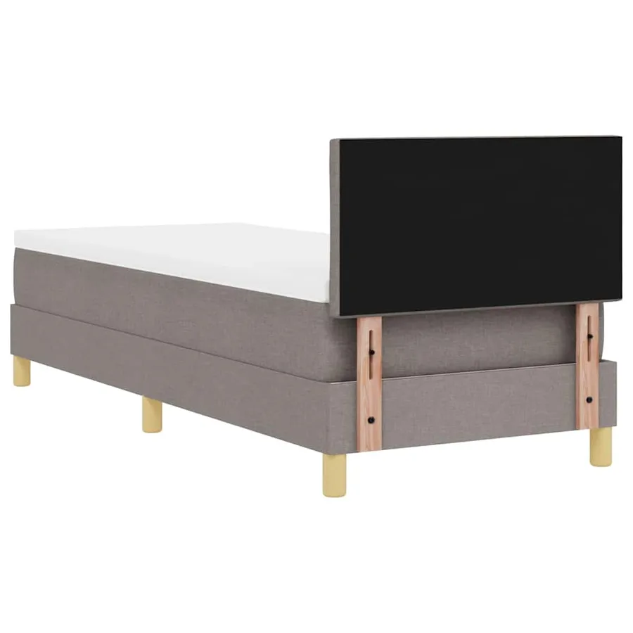 Lit à ressorts avec coussin Taupe 80 x 200 cm tissu - 9