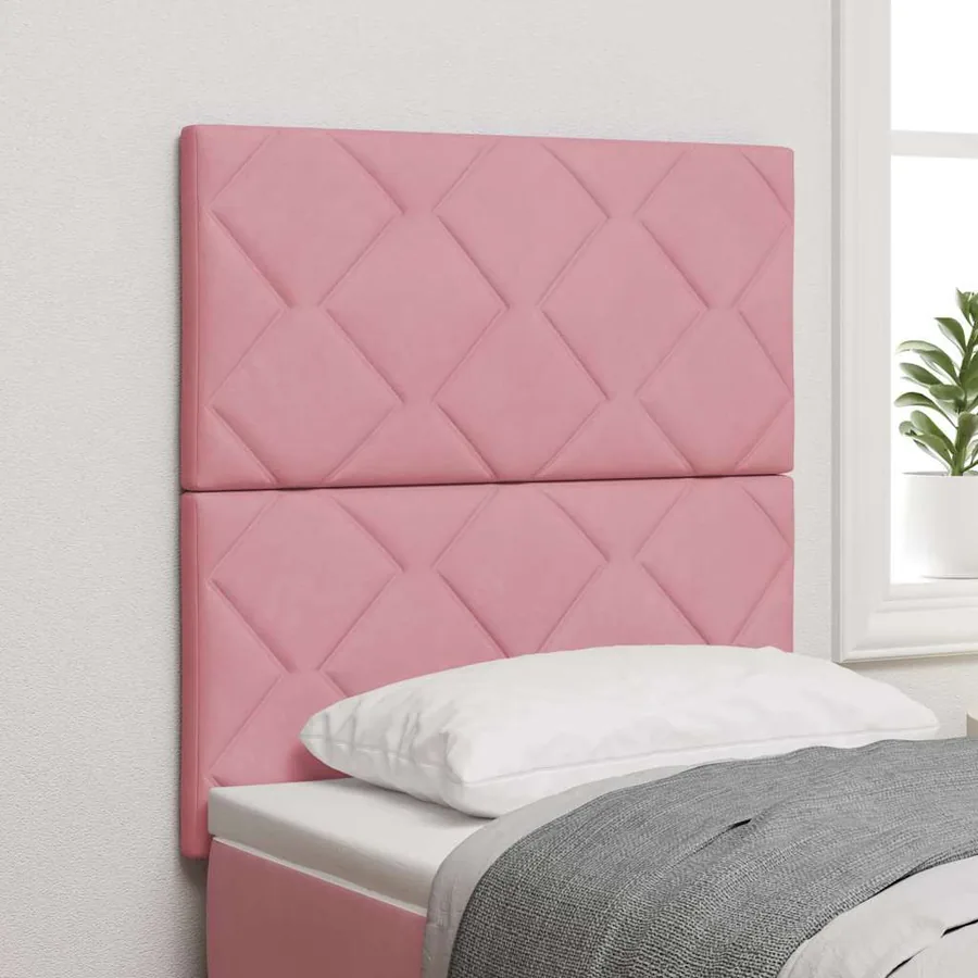 Tête de lit Rose 80 cm Velours