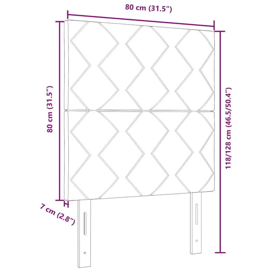 Tête de lit Rose 80 cm Velours - 9