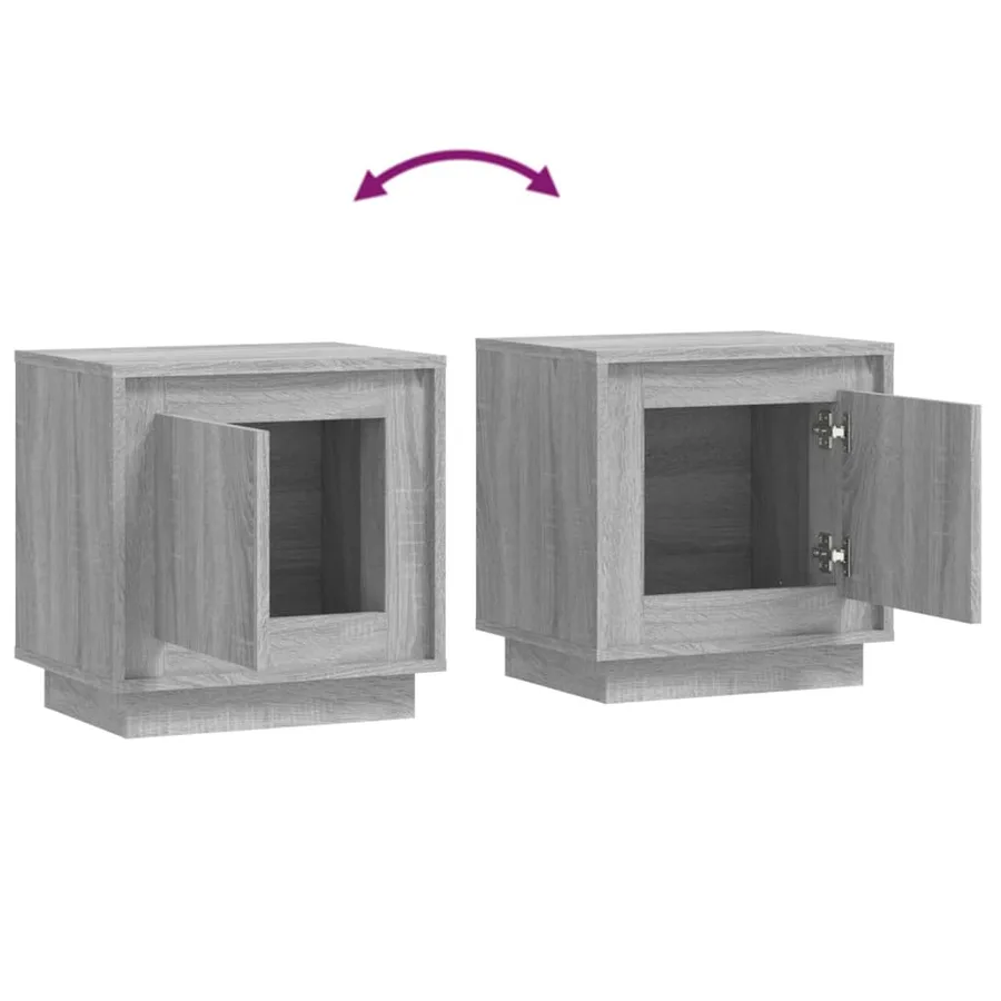 Tables de chevet 2 pcs sonoma gris 44x35x45cm bois d'ingénierie - 9