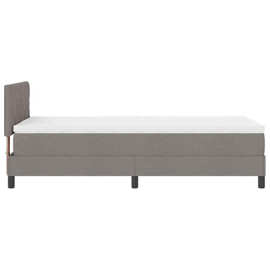 Lit à ressorts avec coussin Taupe 90 x 200 cm tissu - 9