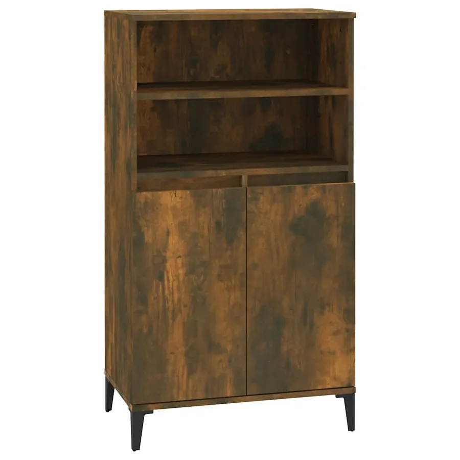 Buffet haut Chêne fumé 60x36x110 cm Bois d'ingénierie - 2