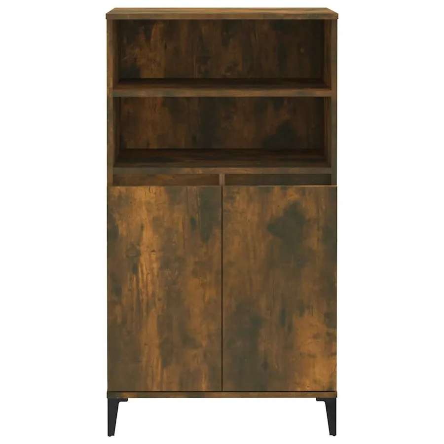 Buffet haut Chêne fumé 60x36x110 cm Bois d'ingénierie - 3