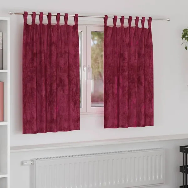 Rideaux en velours 2 pcs Bordeaux 140 x 140 cm Velours