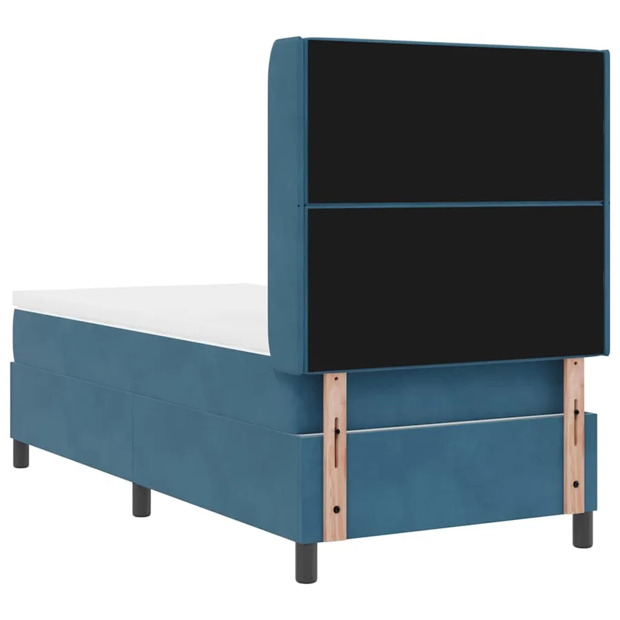 Lit à ressorts avec matelas avec LED Bleu 90 x 200 cm Velours - 8