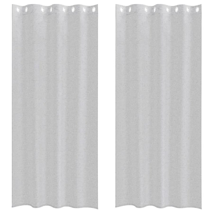Rideau en Voile 2 pcs Gris clair 225 x 140 cm Polyester - 2