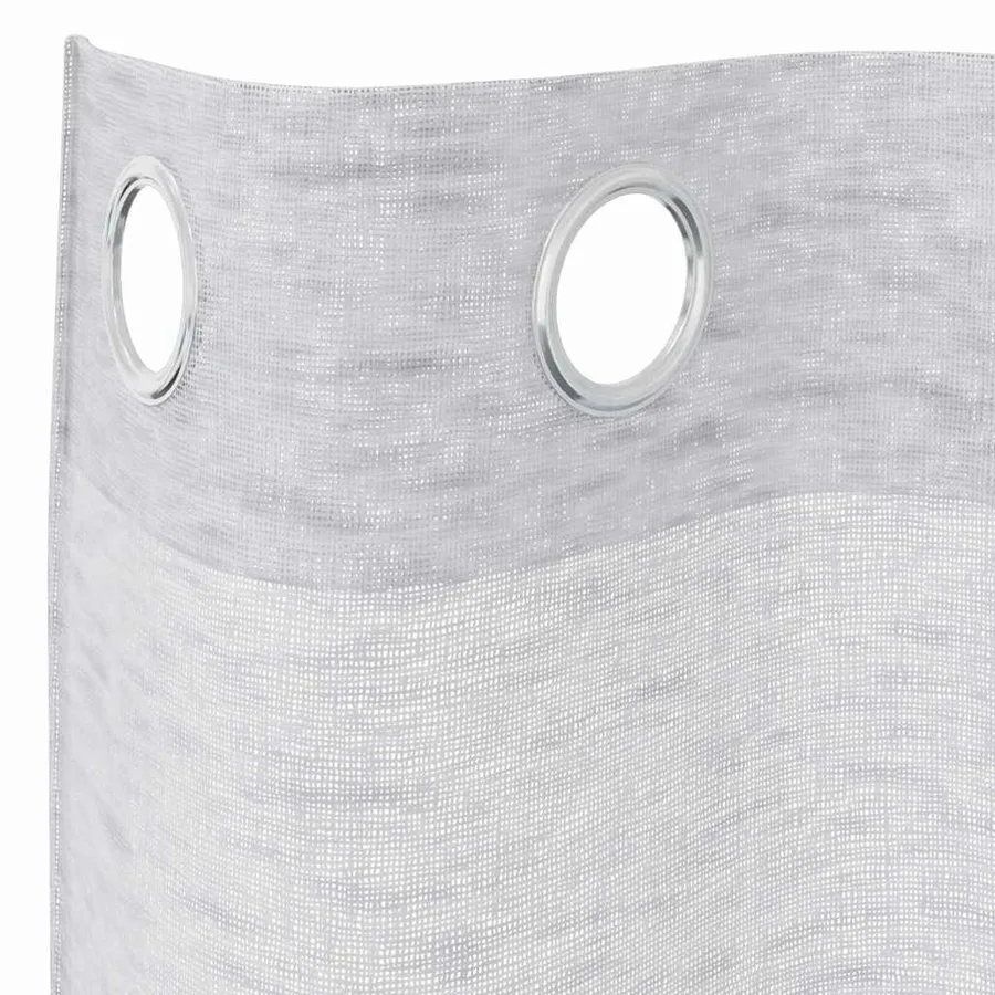 Rideau en Voile 2 pcs Gris clair 225 x 140 cm Polyester - 5