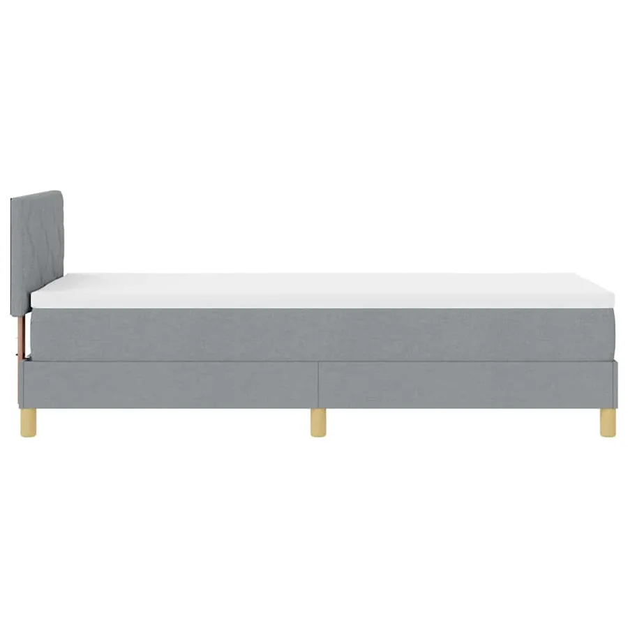 Lit à ressort LED avec bandes LED Gris clair 80 x 200 cm tissu - 9