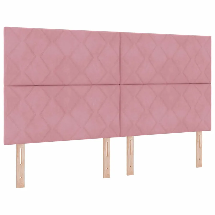 Lit à ressorts avec bandes LED Rose 180 x 200 cm Velours - 7