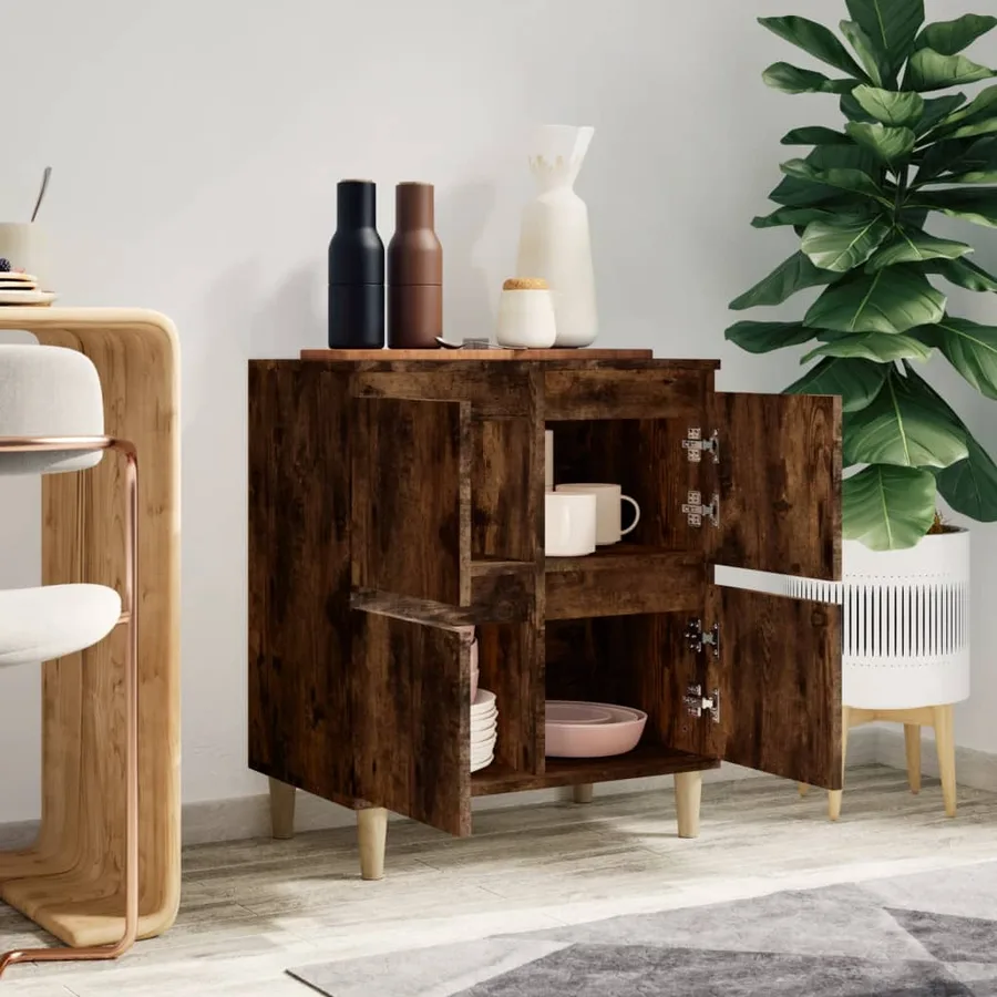 Buffet Chêne fumé 60x35x70 cm Bois d'ingénierie - 3